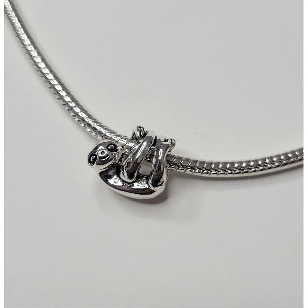 New! For Pandora Troll Charm Bracelet Silver Color Cute Sloth Wraparound Charm